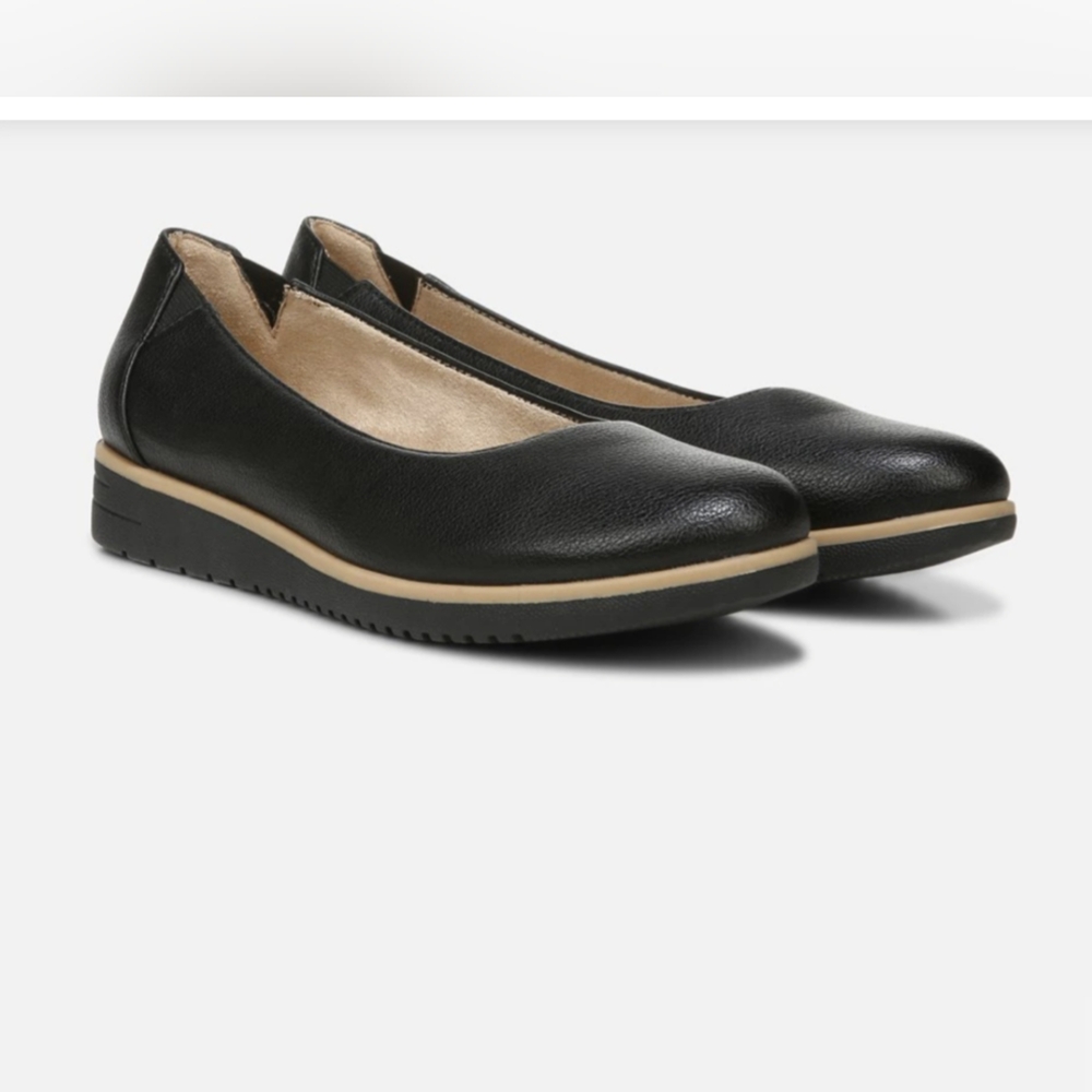 NIB SOUL Naturalizer Idea Slip On Black Ballet Flats Women's 7M Orig Retail $80